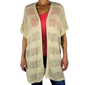 Guess Knit Open Cardigan Size X Small Creme